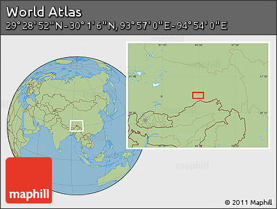 Savanna Style Location Map of the Area around 29° 44' 59" N, 94° 25' 30" E