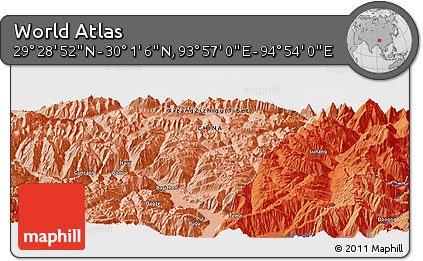 Political Panoramic Map of the Area around 29° 44' 59" N, 94° 25' 30" E