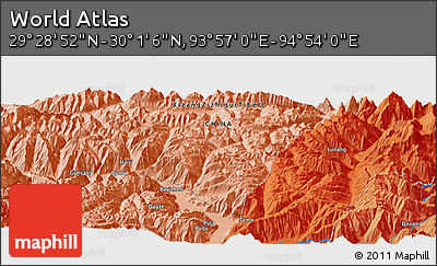 Political Panoramic Map of the Area around 29° 44' 59" N, 94° 25' 30" E