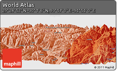 Political Panoramic Map of the Area around 29° 44' 59" N, 94° 25' 30" E