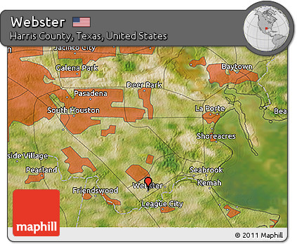 Satellite 3D Map of Webster