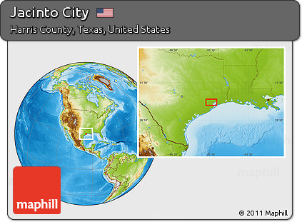 Physical Location Map of Jacinto City