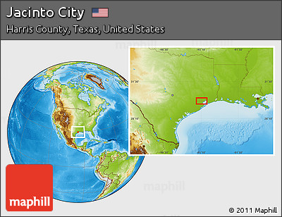 Physical Location Map of Jacinto City