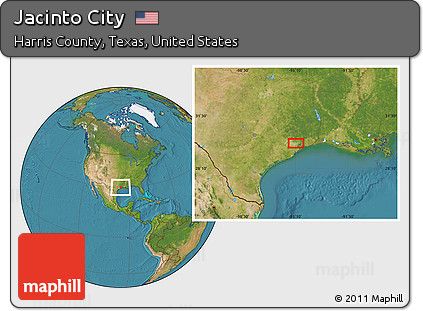 Satellite Location Map of Jacinto City