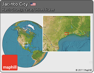 Satellite Location Map of Jacinto City