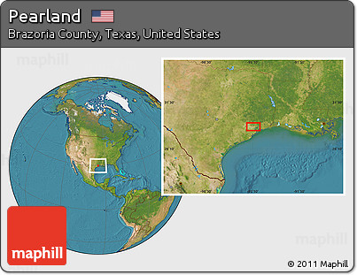 Satellite Location Map of Pearland