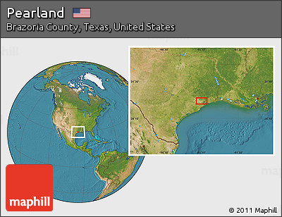 Satellite Location Map of Pearland
