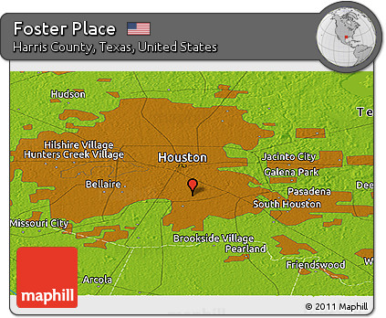 Physical Panoramic Map of Foster Place