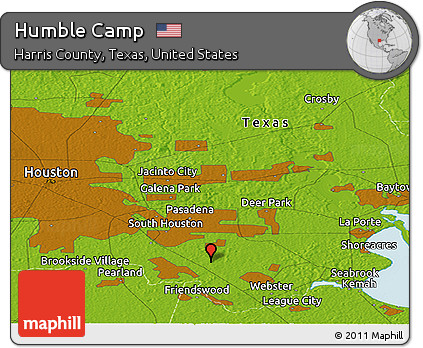 Physical Panoramic Map of Humble Camp