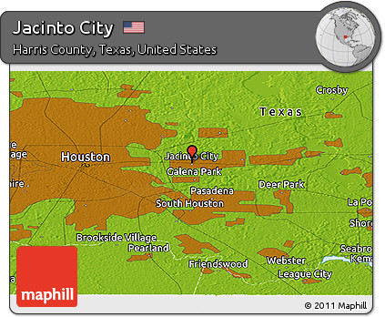 Physical Panoramic Map of Jacinto City