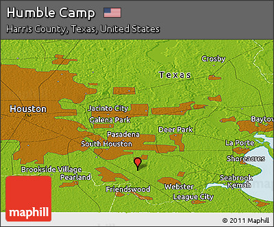 Physical Panoramic Map of Humble Camp