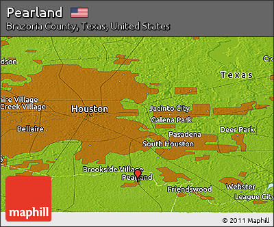 Physical Panoramic Map of Pearland