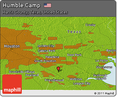Physical Panoramic Map of Humble Camp