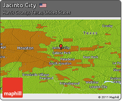 Physical Panoramic Map of Jacinto City