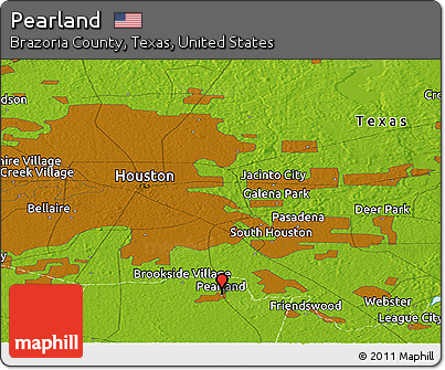 Physical Panoramic Map of Pearland