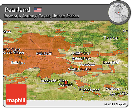 Satellite Panoramic Map of Pearland