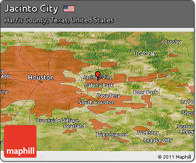 Satellite Panoramic Map of Jacinto City
