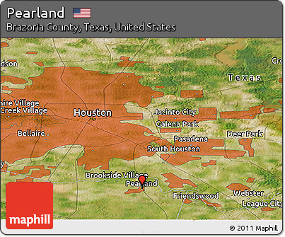 Satellite Panoramic Map of Pearland