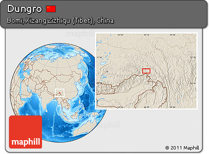 Shaded Relief Location Map of Dungro