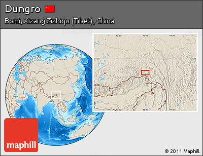 Shaded Relief Location Map of Dungro