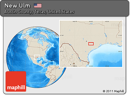 Shaded Relief Location Map of New Ulm