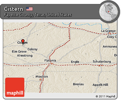 Shaded Relief Panoramic Map of Cistern