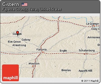 Shaded Relief Panoramic Map of Cistern