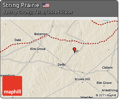 Shaded Relief 3D Map of String Prairie