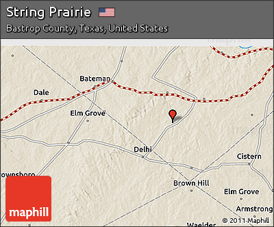 Shaded Relief 3D Map of String Prairie