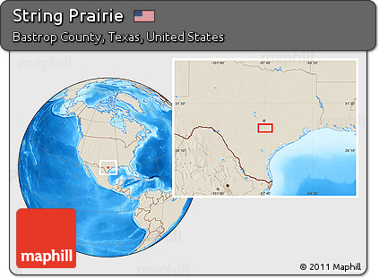 Shaded Relief Location Map of String Prairie
