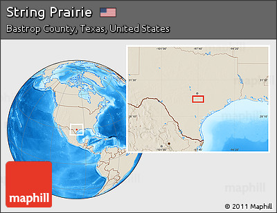 Shaded Relief Location Map of String Prairie