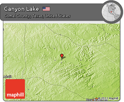Physical 3D Map of Canyon Lake