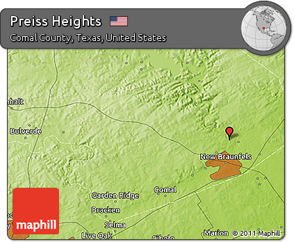 Physical 3D Map of Preiss Heights