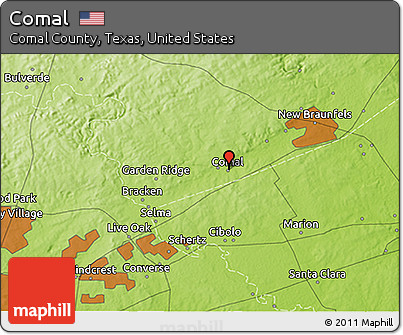 Physical 3D Map of Comal