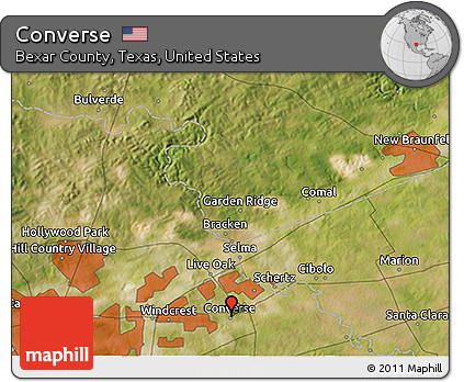Satellite 3D Map of Converse