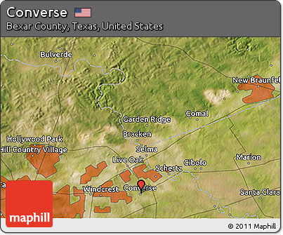 Satellite 3D Map of Converse