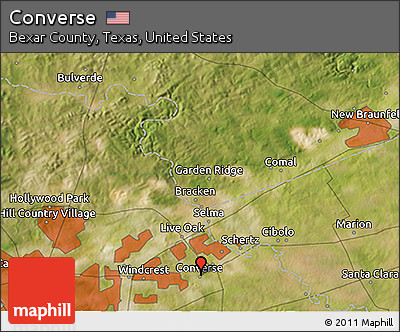 Satellite 3D Map of Converse