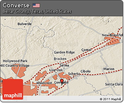 Shaded Relief 3D Map of Converse