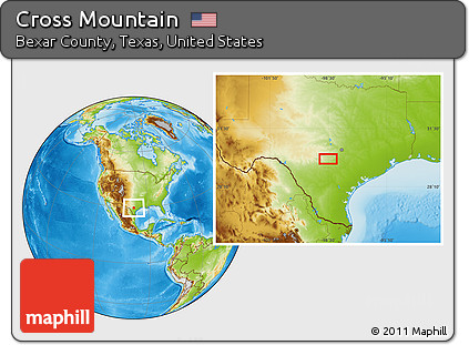 Physical Location Map of Cross Mountain
