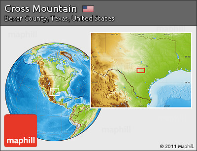 Physical Location Map of Cross Mountain