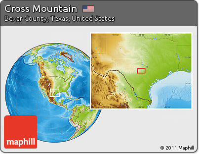 Physical Location Map of Cross Mountain