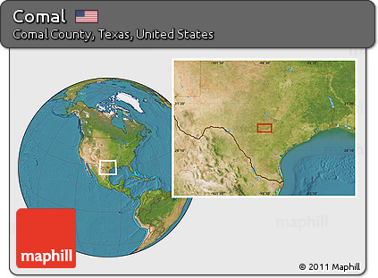 Satellite Location Map of Comal