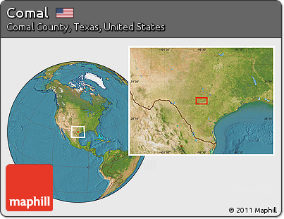 Satellite Location Map of Comal