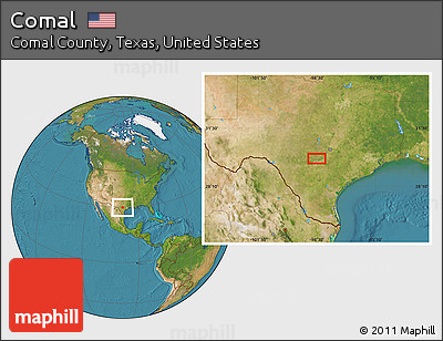 Satellite Location Map of Comal
