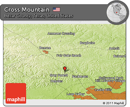Physical Panoramic Map of Cross Mountain