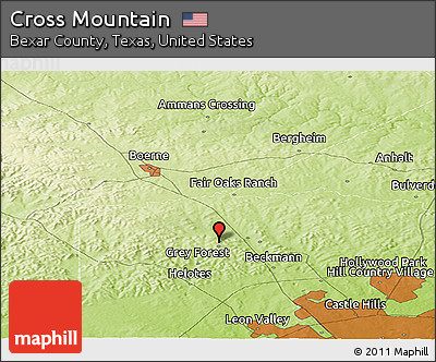Physical Panoramic Map of Cross Mountain