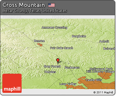 Physical Panoramic Map of Cross Mountain