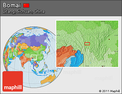 Political Location Map of Bomai