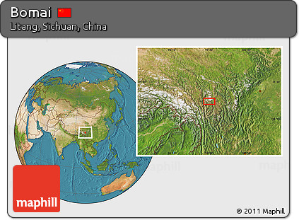 Satellite Location Map of Bomai