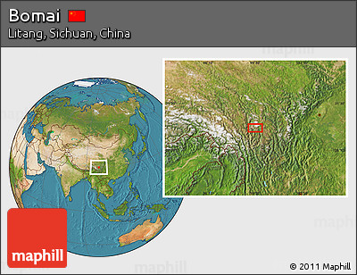Satellite Location Map of Bomai